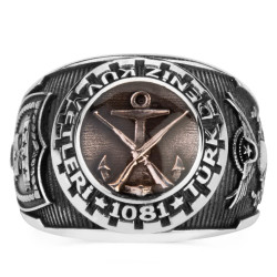 Mineli Deniz Piyade Figürlü Türk Deniz Kuvvetleri Yüzüğü - Anı Yüzük