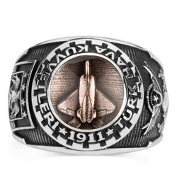 Mineli Uçak Figürlü Türk Hava Kuvvetleri Yüzüğü - Anı Yüzük