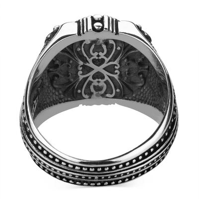 Mini Black Stone 925 Sterling Silver Men's Ring - 3