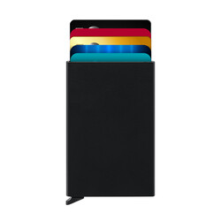 Minimalist RFID Otomatik Mekanizmalı Kartlık Siyah Kişiselleştirilebilir - Anı Yüzük