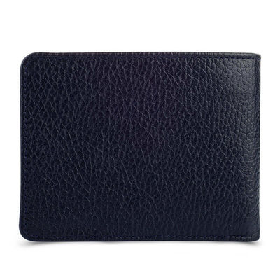 Bifold Genuine Leather Wallet with Extra Card Holder and Coin Pouch Navy Blue - 8