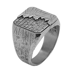 New Life Theme Stoneless Silver Mens Ring Silver Color - 2