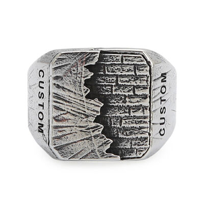 New Life Themed Sterling Silver Mens Ring Silver Color Customizable - 2