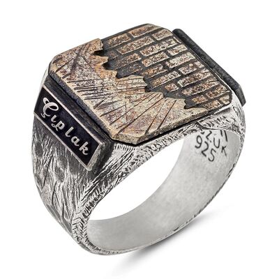 New Life Themed Without Stone 925 Sterling Silver Customizable Mens Ring Plate - 3