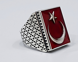 Orijinal Teşkilat Dizisi Lisanslı Sırr-ı Devlet 925 Ayar Gümüş Erkek Yüzüğü (7. Sezon Ay Yıldız) - 8