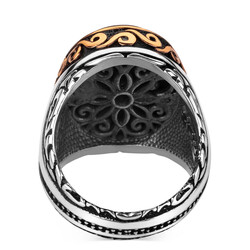 Ottoman Coat of Arms Silver Ring on Black Onyx Stone - 3