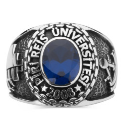 Oval Taşlı Piri Reis Üniversitesi Bayan Mezuniyet Yüzüğü - Anı Yüzük