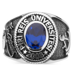 Oval Taşlı Piri Reis Üniversitesi Bayan Okul Yüzüğü - Anı Yüzük