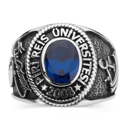 Oval Taşlı Piri Reis Üniversitesi Okul Yüzüğü - Anı Yüzük