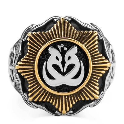 Payitaht Abdulhamid TV Series Hoopoe with Crescent Star Silver Mens Ring - 4