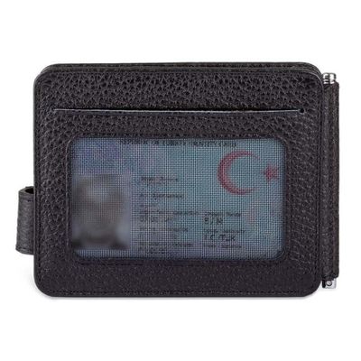 Personalized Black Double Sided Leather Mens Cardholder Wallet - 5