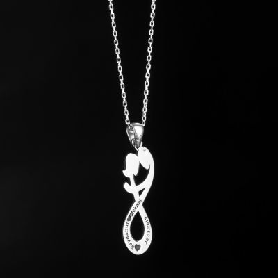 Personalized Infinity Necklace with Lovers Motive - 2