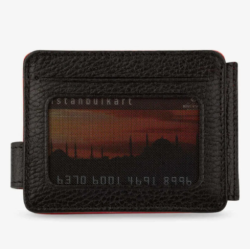 Personalized Red Leather Double Sided Mens Wallet with Money Clip - 2