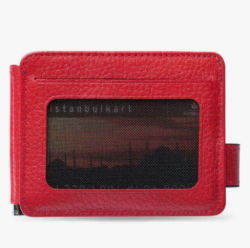 Personalized Red Leather Double Sided Mens Wallet with Money Clip - 3