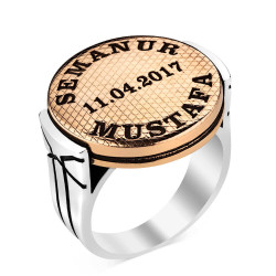 Personalized Silver Mens Ring - 1