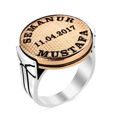 Personalized Silver Mens Ring - 1