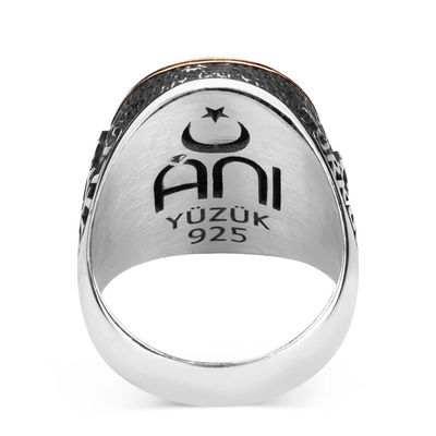 Personalized Silver Mens Ring with Phrase How Happy is the One Who Calls Themselves Turkish - 5