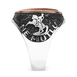 Personalized Silver Mens Ring with Phrase How Happy is the One Who Calls Themselves Turkish - 6