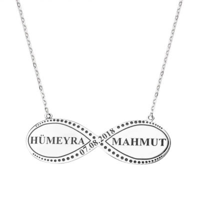 Personalized Silver Point Pattern Infinity Necklace - 1