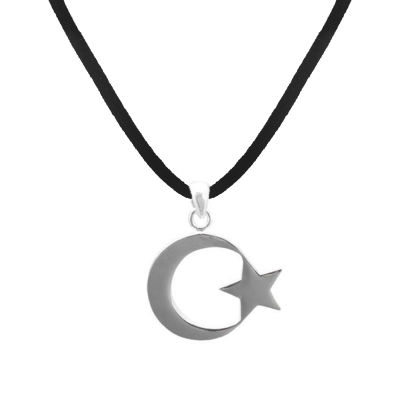 Plain Crescent Star Shaped Mens Necklace - 2