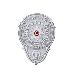 Gümüş Renk Mini Polis Cüzdan Rozeti - Thumbnail
