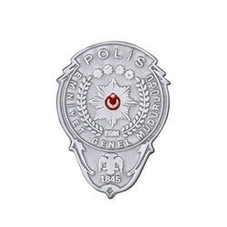 Gümüş Renk Mini Polis Cüzdan Rozeti - 4