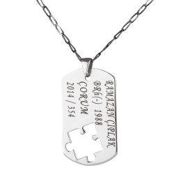 Puzzle Shaped Couples Necklace - 4