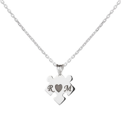 Puzzle Shaped Couples Necklace - 5