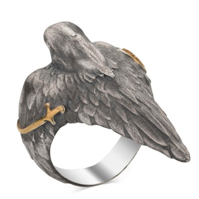 Resurrection Ertugrul TV Series Ertugrul Thumb Ring with Hawk - 4