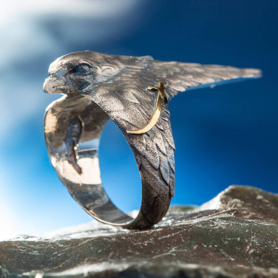 Resurrection Ertugrul TV Series Ertugrul Thumb Ring with Hawk