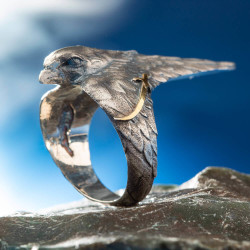 Resurrection Ertugrul TV Series Ertugrul Thumb Ring with Hawk - 2