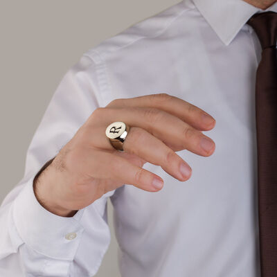 Round Design Simple Mens Ring 925 Sterling Silver - 5