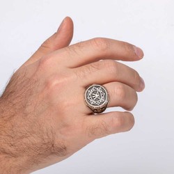 Seal of Oguz Kagan Silver Mens Ring - 6
