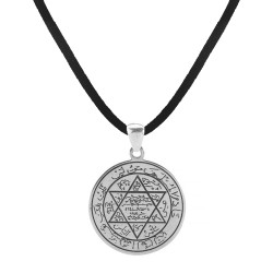 Seal of Solomon Silver Mens Necklace Silver Colored 