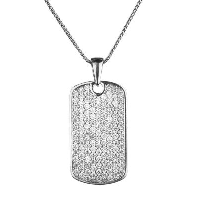 Silver Couples Necklace with Zircon Stones - 4