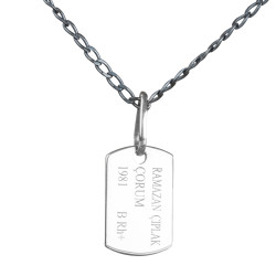 Silver Dogtag Necklace - 2