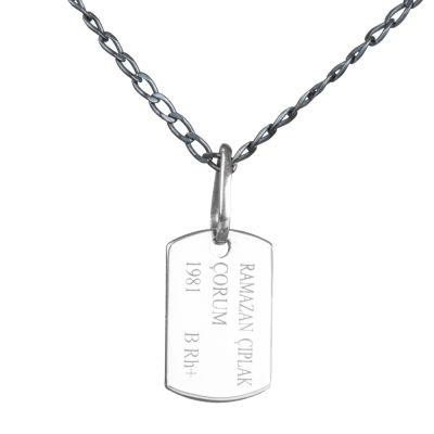 Silver Dogtag Necklace - 2