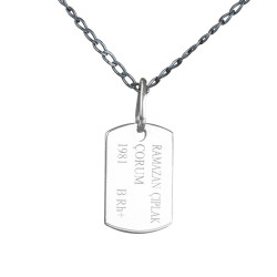 Silver Dogtag Necklace - 1