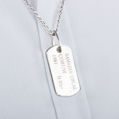 Silver Dogtag Necklace - 5