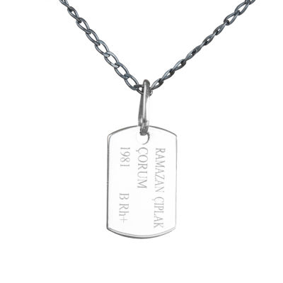 Silver Dogtag Necklace - 6
