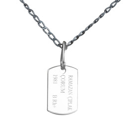 Silver Dogtag Necklace - 7