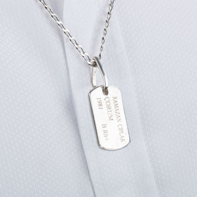 Silver Dogtag Necklace - 8