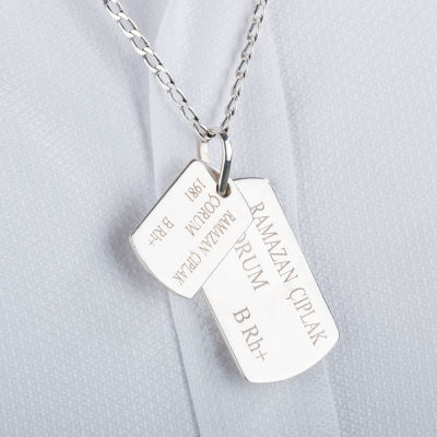 Silver Dogtag Necklace - 11