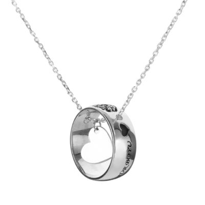 Silver Fingerprint Wedding Band Necklace - 3