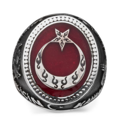 Silver Heroes Ring with Crescent Star - 2