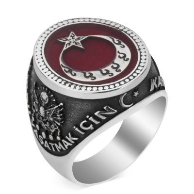 Silver Heroes Ring with Crescent Star - 1