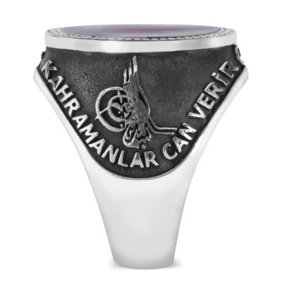 Silver Heroes Ring with Turkish Nation Motive - 4