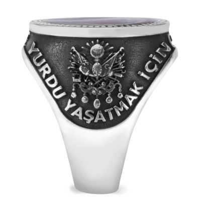 Silver Heroes Ring with Turkish Nation Motive - 6
