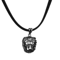 Silver Lion Mens Necklace - 1