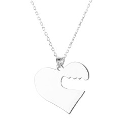 Silver Lock and Key Couples Necklace - 1